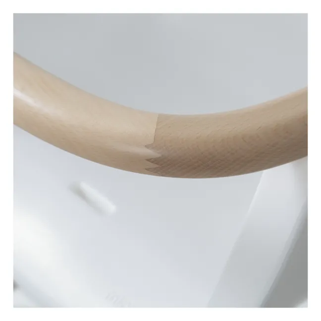 OVO LUXE ONE high chair with beige imitation leather harness | White