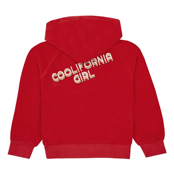 Felpa con zip zpugna coolifornia Girl | Rosso- Immagine del prodotto n°0