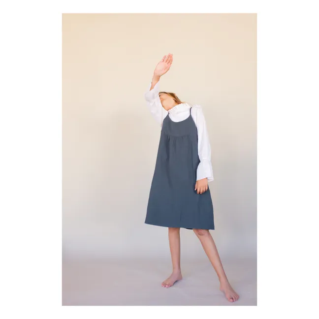 Cotton gauze dress | Slate grey