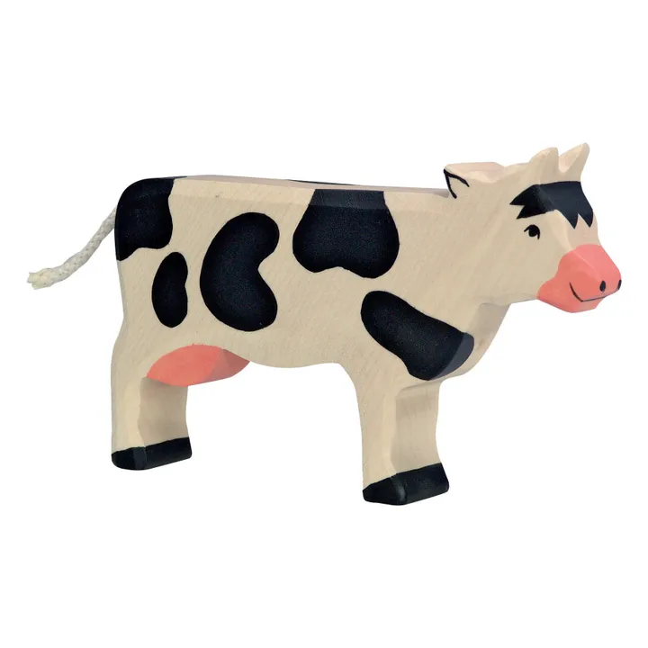 Figura de madera vaca de pie | Negro- Imagen del producto n°0