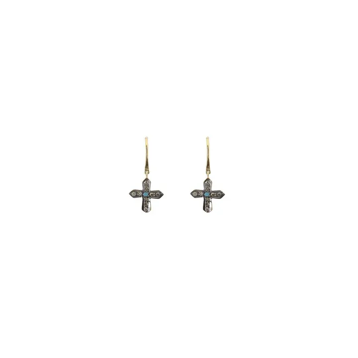 Boucles d'Oreilles Cross | Argenté- Image produit n°0