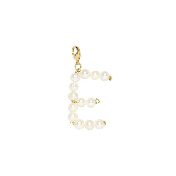 Letter E Pearl Pendant | White- Product image n°0