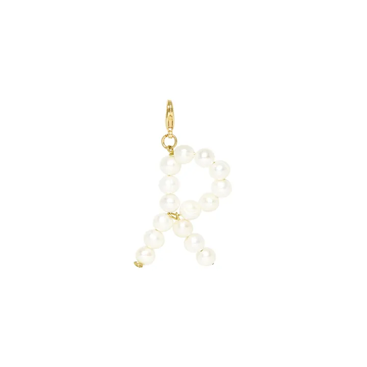 Ciondolo perle lettera R | Bianco- Immagine del prodotto n°0