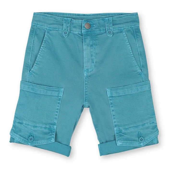 Denim cargo shorts | Blue- Product image n°0