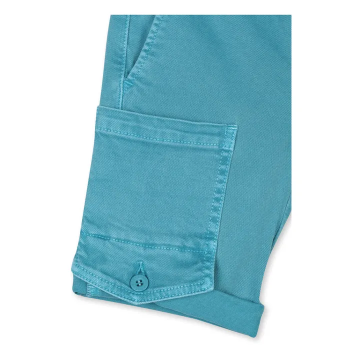 Denim cargo shorts | Blue- Product image n°1