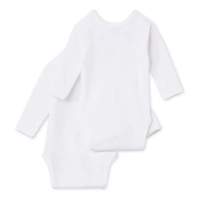 Lot 2 Bodies Croisés Coton Bio | Blanc