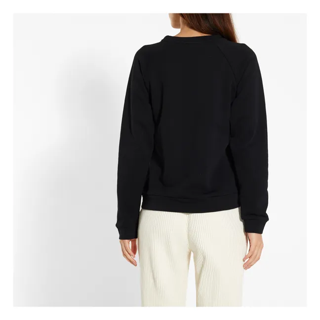 Sweatshirt Basic aus Bio-Baumwolle | Schwarz