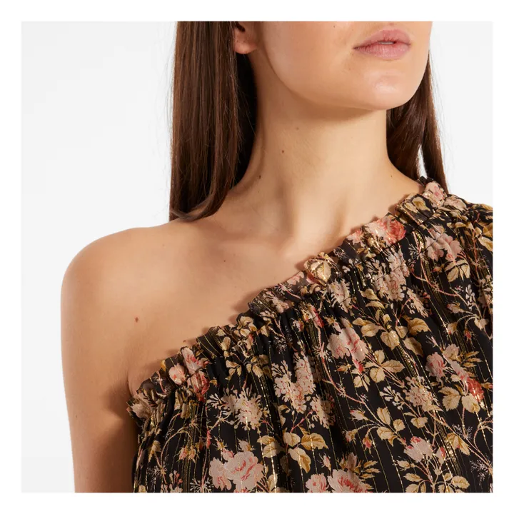 Vestito Floria in seta lurex | Nero- Immagine del prodotto n°4