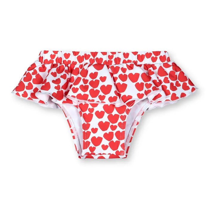 Culotte de Bain Nylon Recyclé Cœurs | Rouge- Image produit n°0