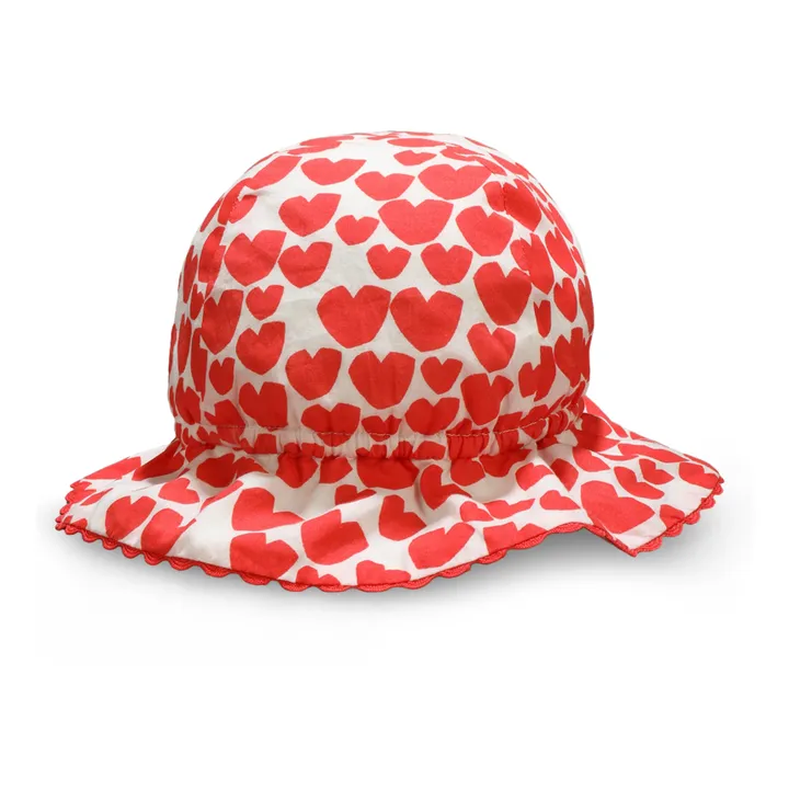 Sombrero Algodón Bio Corazones | Rojo- Imagen del producto n°0