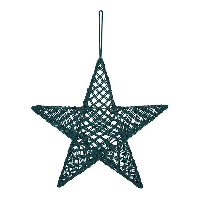 Lampe étoile macramé | Teal Blue S022