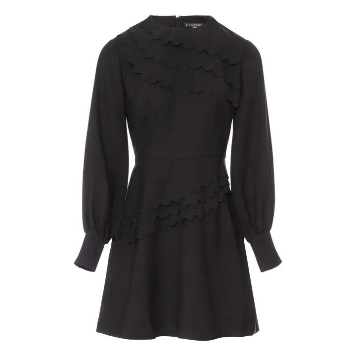 Kleid mit Rüschen | Schwarz- Produktbild Nr. 0