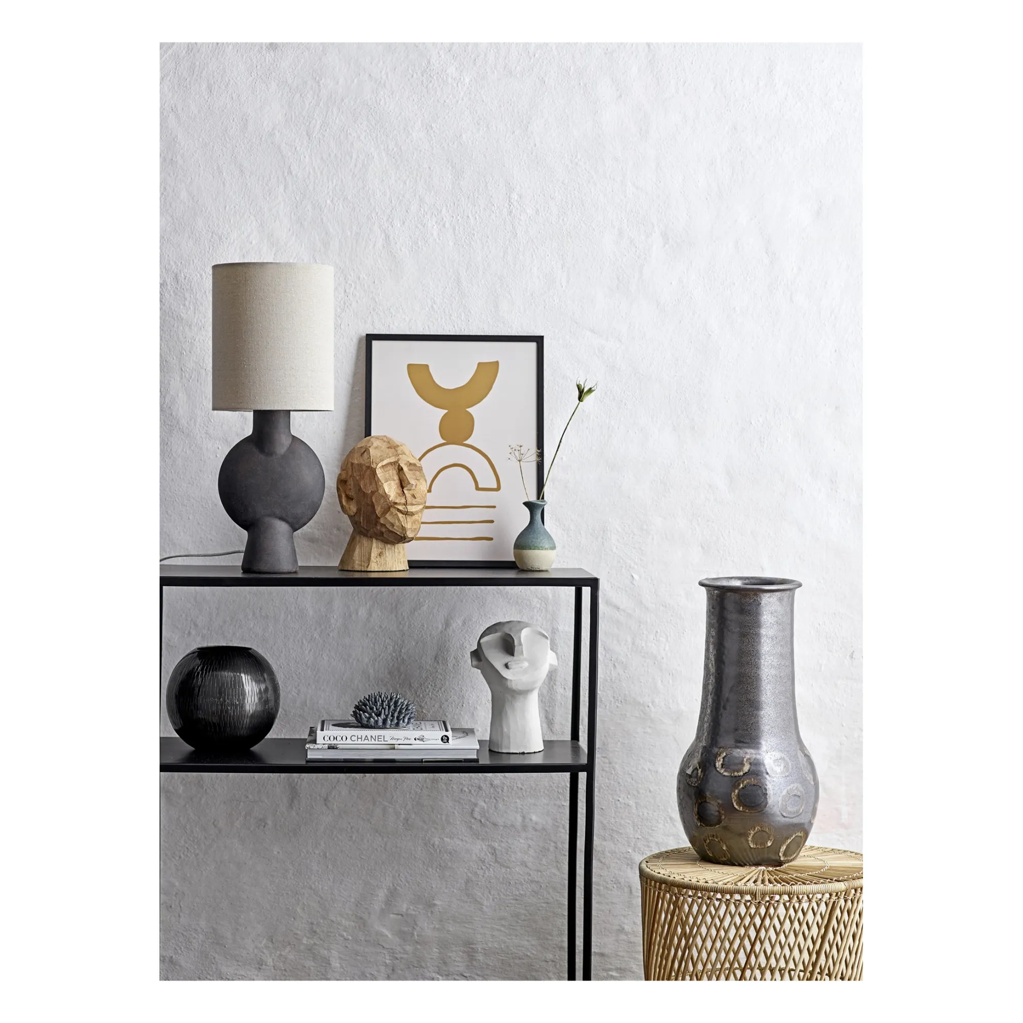 Lampe à poser en céramique | Noir- Image produit n°1
