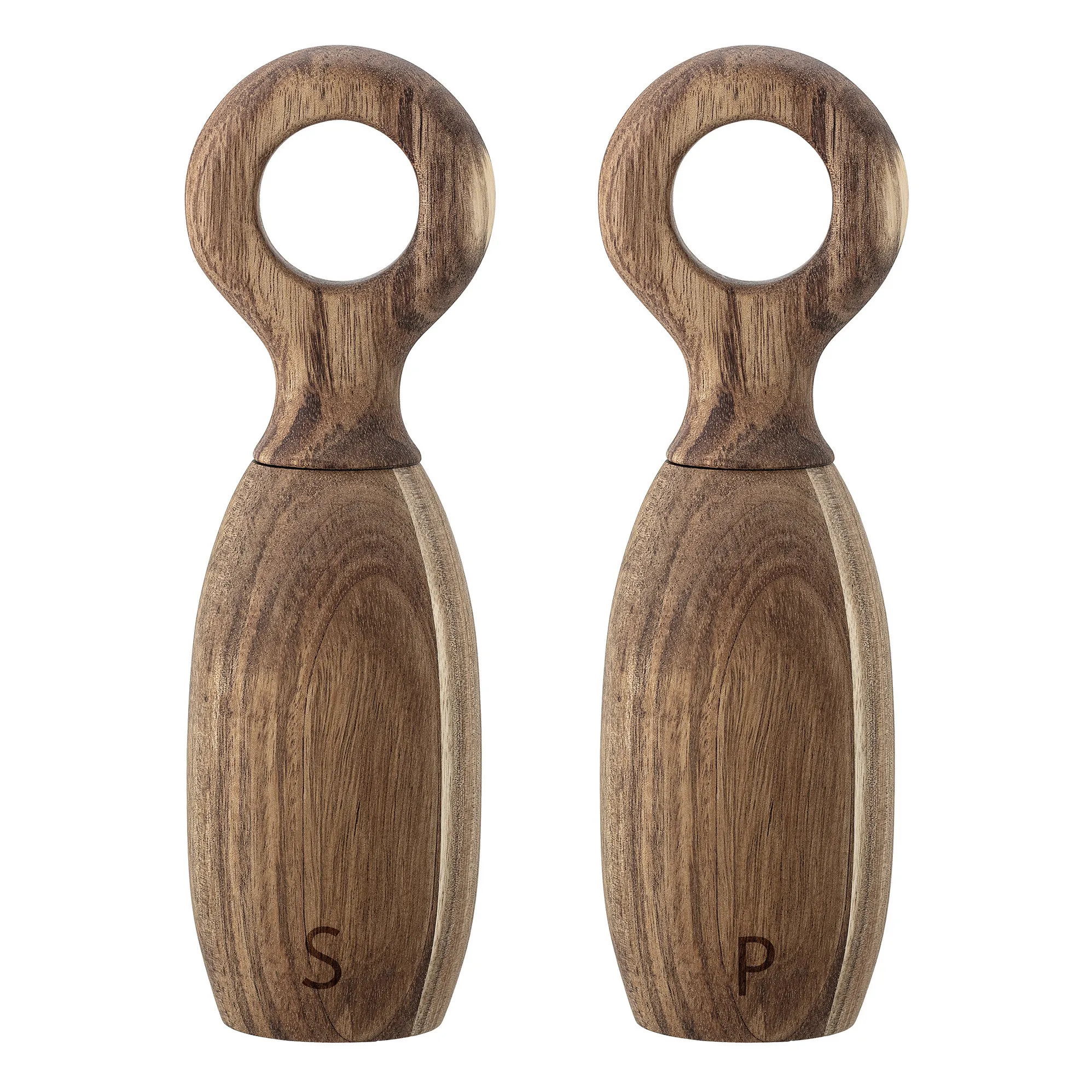 Bloomingville Brown Accacia Salt And Pepper Shakers