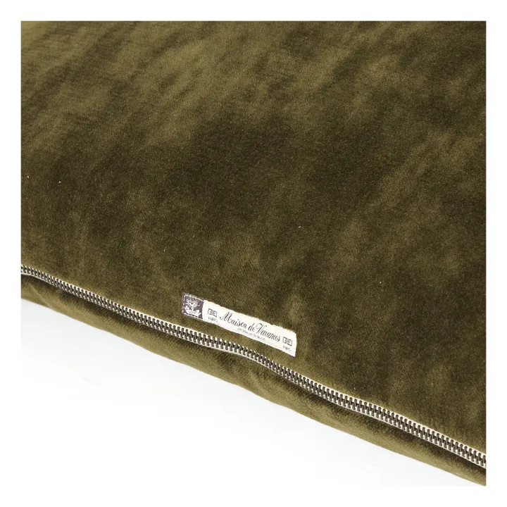 Vice Versa Vintage Velvet Cushion | Khaki- Product image n°2