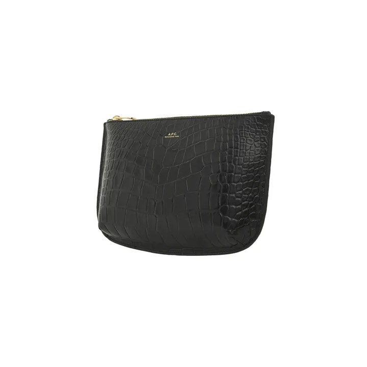 Pochette Sarah aus Tasche Halbmond aus Geprägtes Leder Croco | Schwarz- Produktbild Nr. 2