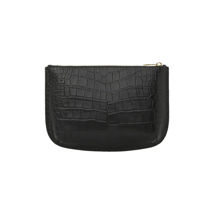 Pochette Sarah aus Tasche Halbmond aus Geprägtes Leder Croco | Schwarz- Produktbild Nr. 3