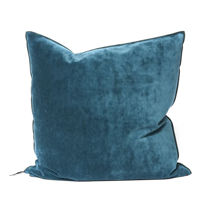 Cuscino viceversa in velluto vintage | Blu acciaio- Immagine del prodotto n°0