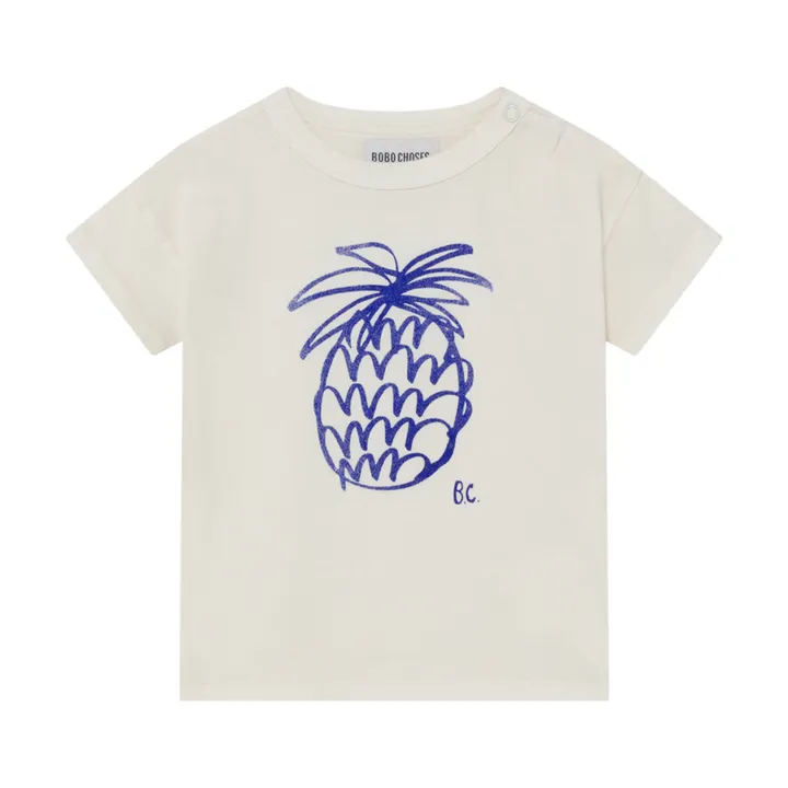 T-shirt ananas in cotone bio | Bianco- Immagine del prodotto n°0