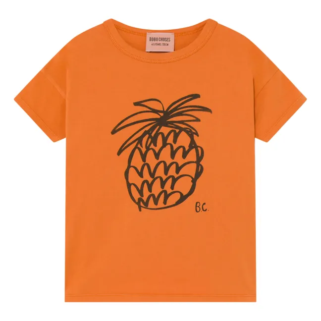 T-shirt Ananas in cotone bio | Arancione