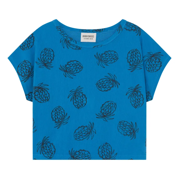 T-Shirt Ananas Coton Bio | Bleu roi- Image produit n°0