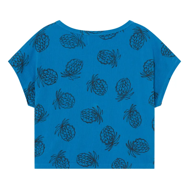 T-Shirt Ananas Coton Bio | Bleu roi- Image produit n°2
