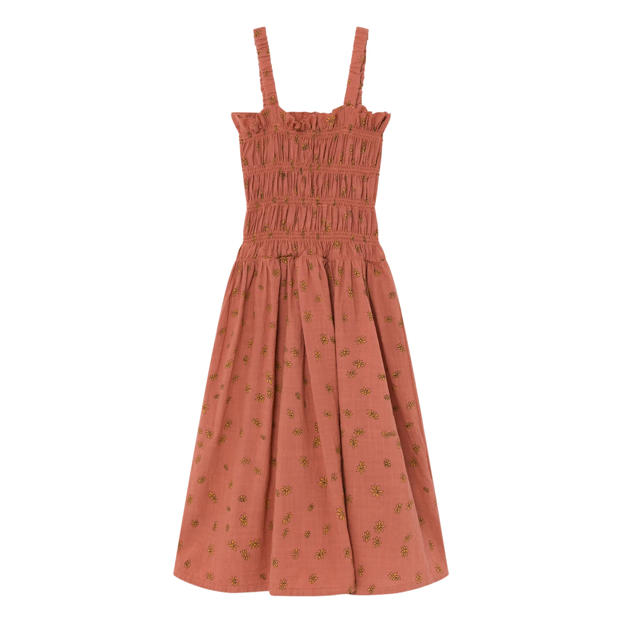 Bobo Choses Brown Smocked Maxi Dress