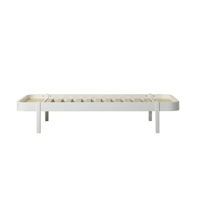 Wood Lounger Bed in Oak 90x200 cm | White