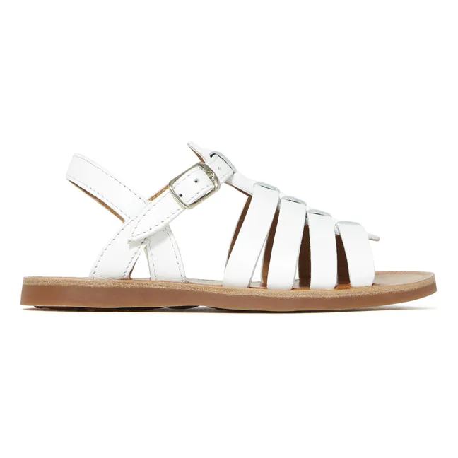 Plagette Strap Sandals | White - Ivory