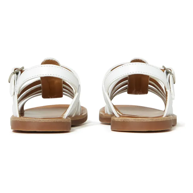 Plagette Strap Sandals | White - Ivory