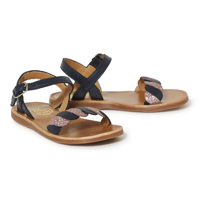 Plagette Twist Sandals | Navy blue- Product image n°1