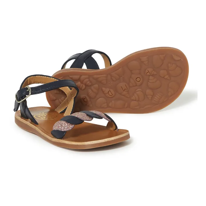 Plagette Twist Sandals | Navy blue- Product image n°2