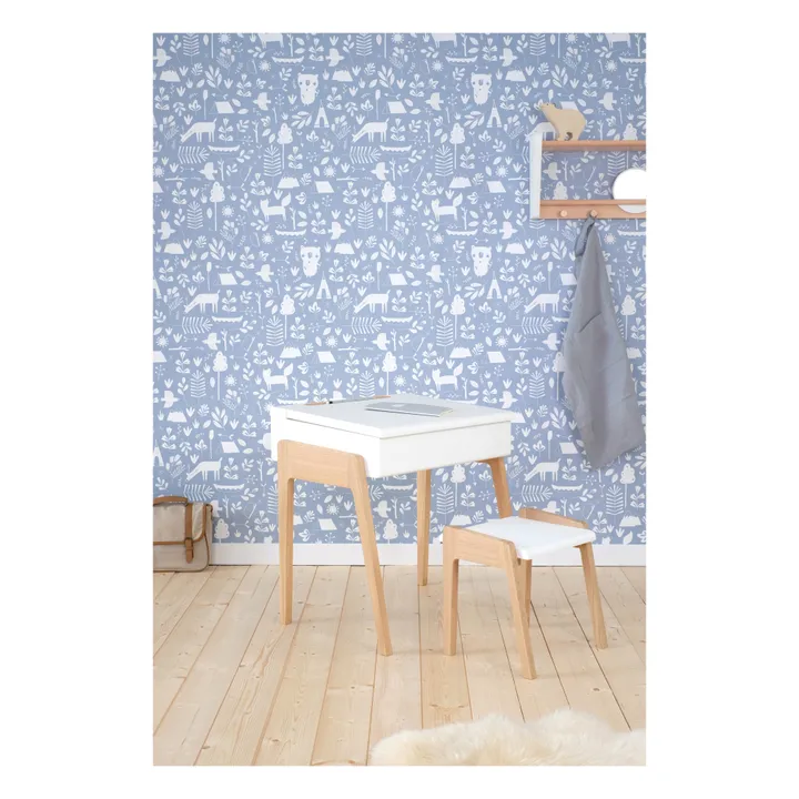 Bureau et tabouret My Little Pupitre en chêne blanchi | Blanc- Image produit n°1