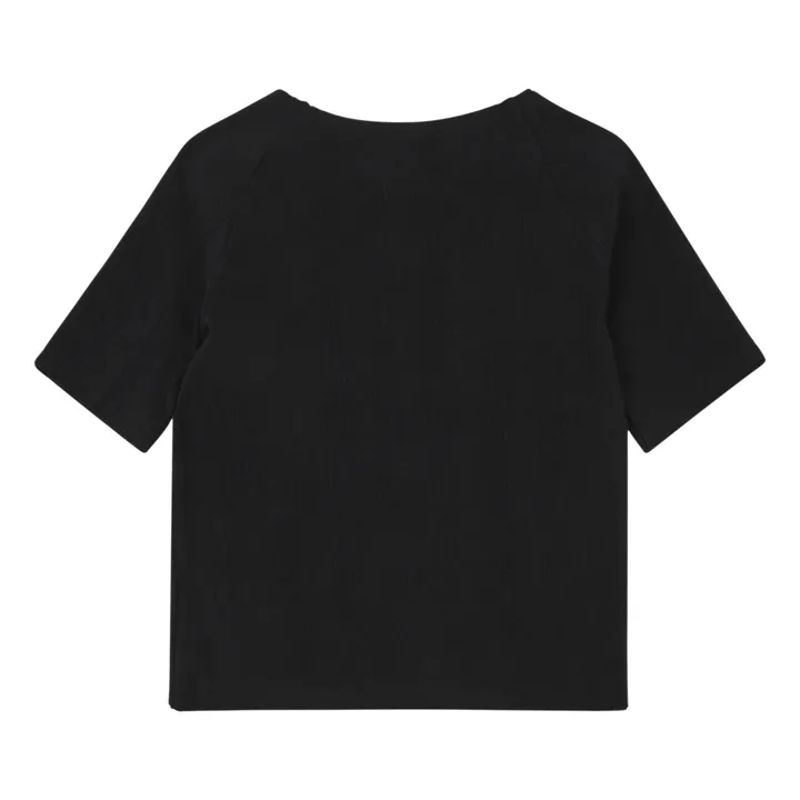 T-shirt a costine  | Nero- Immagine del prodotto n°4