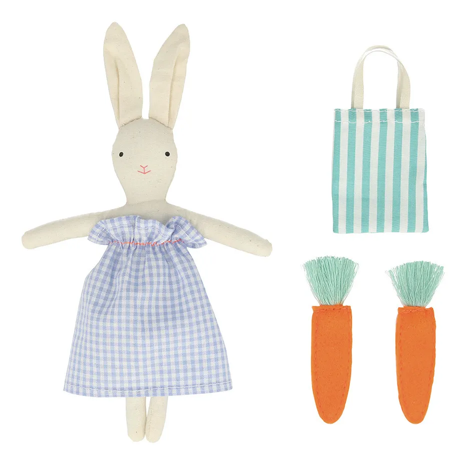 Mini poupée Lapin dans sa valisette | Rose- Image produit n°3