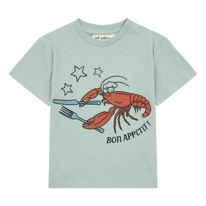 T-Shirt Asger 'Bon Appetit' aus Bio-Baumwolle | Blau- Produktbild Nr. 0