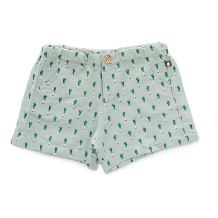 Pantaloncini in lino porri | Verde- Immagine del prodotto n°0