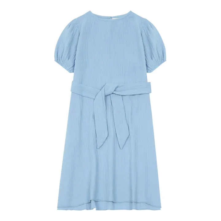 Robe Longue Gaze de Coton | Bleu ciel- Image produit n°0