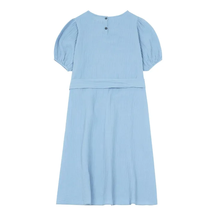 Robe Longue Gaze de Coton | Bleu ciel- Image produit n°4