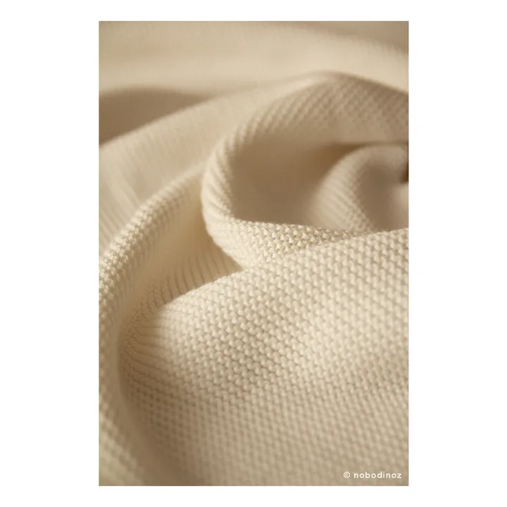 Couverture tricotée So Natural en coton bio | Naturel- Image produit n°6
