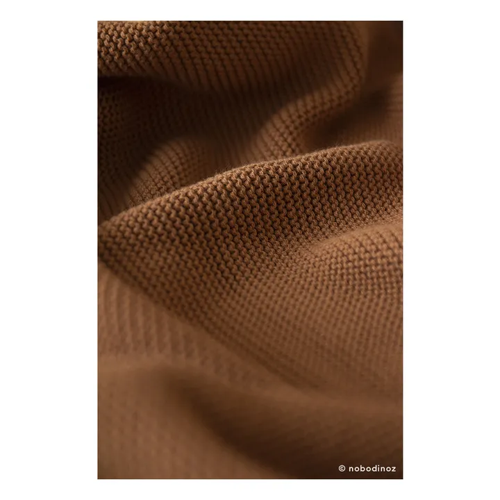 Cojín tejido de algodón orgánico So Natural | Camel- Imagen del producto n°4