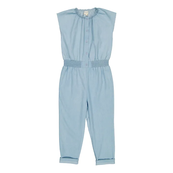Maëlle Chambray Jumpsuit | Denim blue- Product image n°0