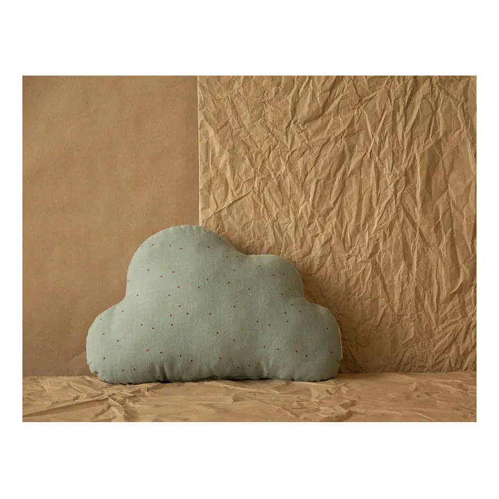 Cuscino nuvola in cotone bio | Verde acqua- Immagine del prodotto n°1