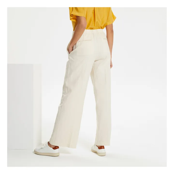 Pantalon Coton et Lin | Ecru- Image produit n°2