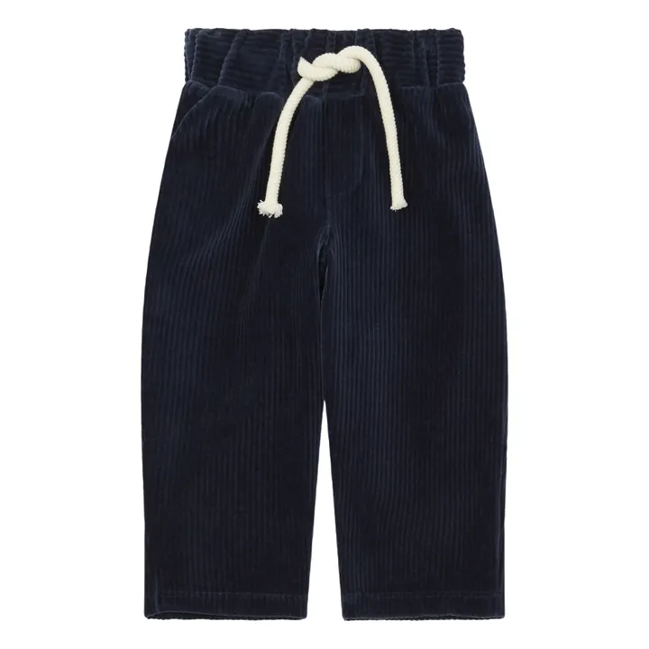 Corduroy trousers | Navy blue- Product image n°0