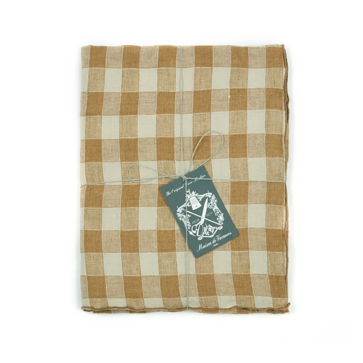 Mantel de tela vintage Bourdon | Terracotta- Imagen del producto n°0