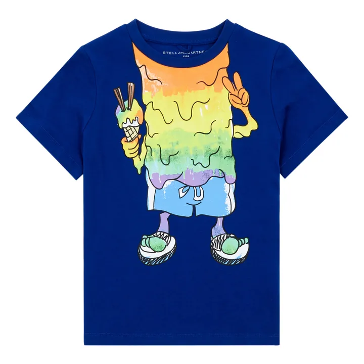 T-Shirt aus Bio-Baumwolle Trompe L'œil Monster | Blau- Produktbild Nr. 0