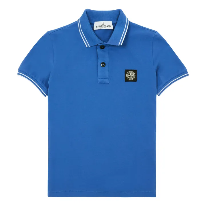 【送料&関税込】Stone  Blue Polo Shirt With Logo Patch Lacoste logo-patch Polo Shirt | Blue | FARFETCH