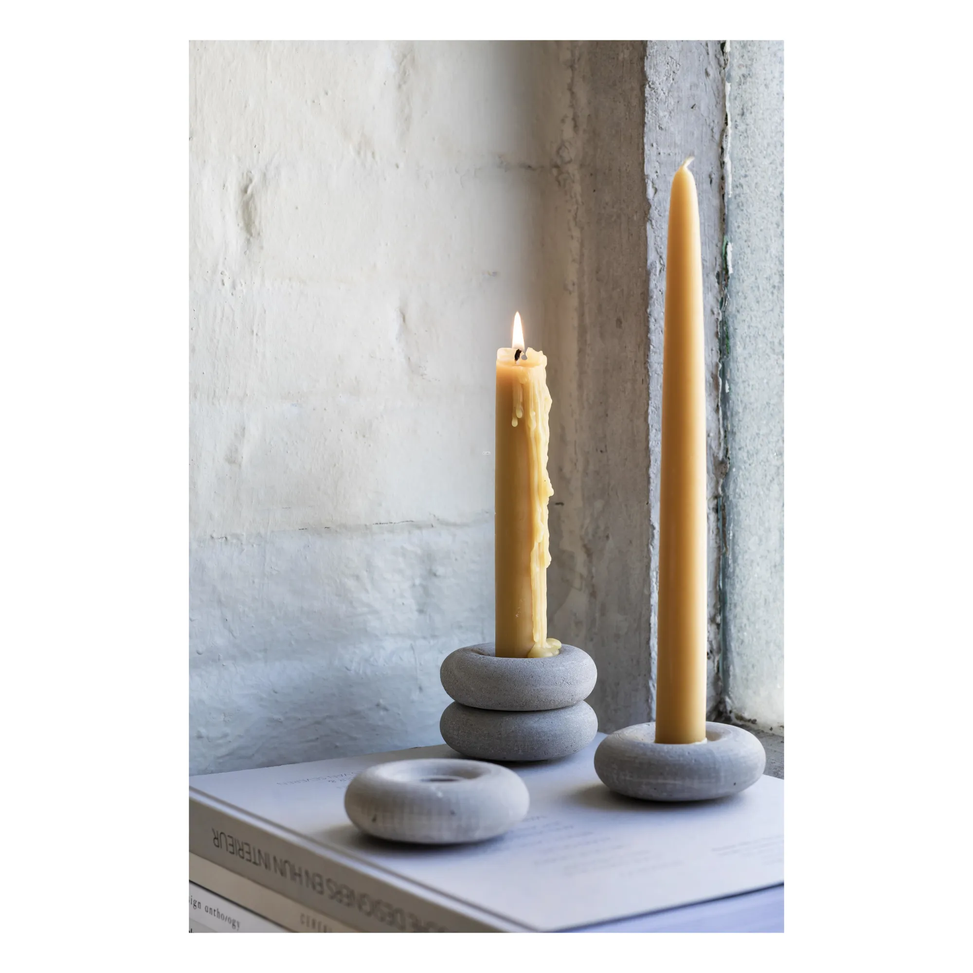 Bougeoir brick | Gris- Image produit n°1