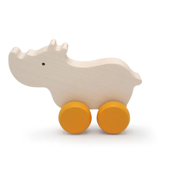 Wooden Rhino Push Toy
